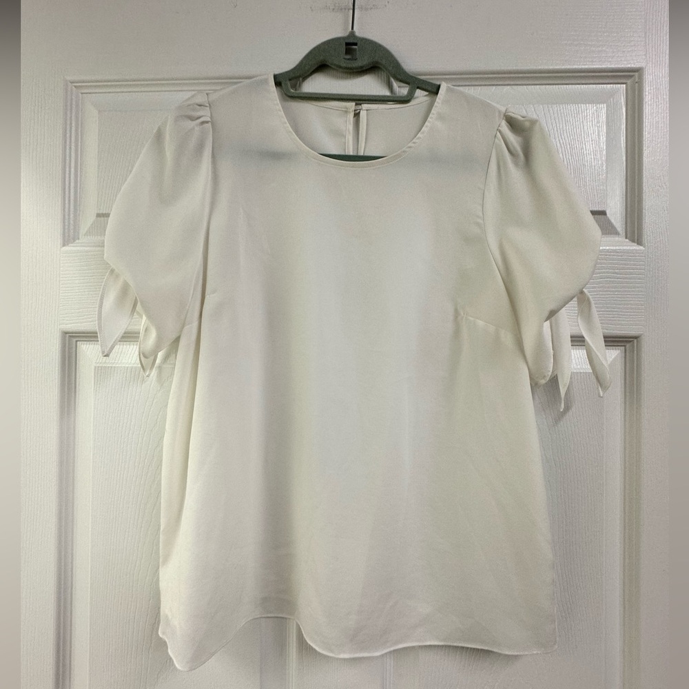 White Puff Sleeve Blouse Women’s Size S
